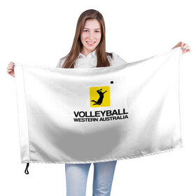 Флаг 3D с принтом Волейбол 66 в Кировске, 100% полиэстер | плотность ткани — 95 г/м2, размер — 67 х 109 см. Принт наносится с одной стороны | volleyball | western australia | волейбол