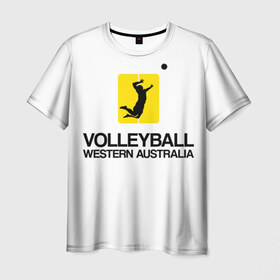 Мужская футболка 3D с принтом Волейбол 66 в Кировске, 100% полиэфир | прямой крой, круглый вырез горловины, длина до линии бедер | volleyball | western australia | волейбол