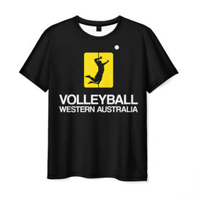 Мужская футболка 3D с принтом Волейбол 67 в Кировске, 100% полиэфир | прямой крой, круглый вырез горловины, длина до линии бедер | volleyball | western australia | волейбол