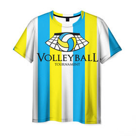 Мужская футболка 3D с принтом Волейбол 69 в Кировске, 100% полиэфир | прямой крой, круглый вырез горловины, длина до линии бедер | tournament | volleyball | волейбол