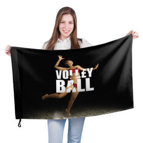 Флаг 3D с принтом Волейбол 75 в Кировске, 100% полиэстер | плотность ткани — 95 г/м2, размер — 67 х 109 см. Принт наносится с одной стороны | volleyball | волейбол