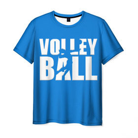 Мужская футболка 3D с принтом Волейбол 77 в Кировске, 100% полиэфир | прямой крой, круглый вырез горловины, длина до линии бедер | volleyball | волейбол