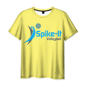 Мужская футболка 3D с принтом Волейбол 77 в Кировске, 100% полиэфир | прямой крой, круглый вырез горловины, длина до линии бедер | spike it | volleyball | волейбол