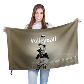 Флаг 3D с принтом Волейбол 78 в Кировске, 100% полиэстер | плотность ткани — 95 г/м2, размер — 67 х 109 см. Принт наносится с одной стороны | volleyball | волейбол