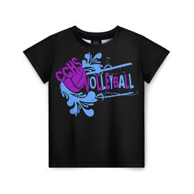 Детская футболка 3D с принтом Волейбол 81 в Кировске, 100% гипоаллергенный полиэфир | прямой крой, круглый вырез горловины, длина до линии бедер, чуть спущенное плечо, ткань немного тянется | cchs | volleyball | волейбол