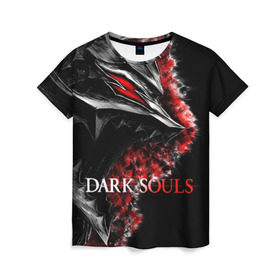 Женская футболка 3D с принтом Dark Souls 7 в Кировске, 100% полиэфир ( синтетическое хлопкоподобное полотно) | прямой крой, круглый вырез горловины, длина до линии бедер | dark souls | praise the sun | you died | дарк соулс