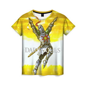 Женская футболка 3D с принтом Dark Souls 9 в Кировске, 100% полиэфир ( синтетическое хлопкоподобное полотно) | прямой крой, круглый вырез горловины, длина до линии бедер | dark souls | praise the sun | you died | дарк соулс