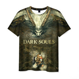 Мужская футболка 3D с принтом Dark Souls 12 в Кировске, 100% полиэфир | прямой крой, круглый вырез горловины, длина до линии бедер | dark souls | praise the sun | you died | дарк соулс