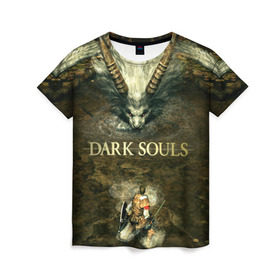 Женская футболка 3D с принтом Dark Souls 12 в Кировске, 100% полиэфир ( синтетическое хлопкоподобное полотно) | прямой крой, круглый вырез горловины, длина до линии бедер | dark souls | praise the sun | you died | дарк соулс