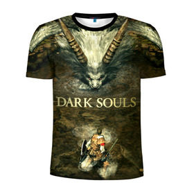 Мужская футболка 3D спортивная с принтом Dark Souls 12 в Кировске, 100% полиэстер с улучшенными характеристиками | приталенный силуэт, круглая горловина, широкие плечи, сужается к линии бедра | dark souls | praise the sun | you died | дарк соулс