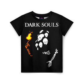 Детская футболка 3D с принтом Dark Souls 13 в Кировске, 100% гипоаллергенный полиэфир | прямой крой, круглый вырез горловины, длина до линии бедер, чуть спущенное плечо, ткань немного тянется | Тематика изображения на принте: dark souls | praise the sun | you died | дарк соулс