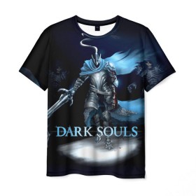 Мужская футболка 3D с принтом Dark Souls 17 в Кировске, 100% полиэфир | прямой крой, круглый вырез горловины, длина до линии бедер | dark souls | praise the sun | you died | дарк соулс