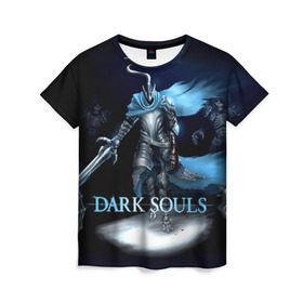 Женская футболка 3D с принтом Dark Souls 17 в Кировске, 100% полиэфир ( синтетическое хлопкоподобное полотно) | прямой крой, круглый вырез горловины, длина до линии бедер | dark souls | praise the sun | you died | дарк соулс