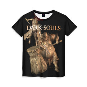 Женская футболка 3D с принтом Dark Souls 22 в Кировске, 100% полиэфир ( синтетическое хлопкоподобное полотно) | прямой крой, круглый вырез горловины, длина до линии бедер | dark souls | praise the sun | you died | дарк соулс