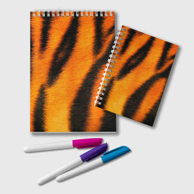 Блокнот с принтом Шкура тигра в Кировске, 100% бумага | 48 листов, плотность листов — 60 г/м2, плотность картонной обложки — 250 г/м2. Листы скреплены удобной пружинной спиралью. Цвет линий — светло-серый
 | кошка | полосатая | текстуры | тигр