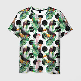Мужская футболка 3D с принтом Birds в Кировске, 100% полиэфир | прямой крой, круглый вырез горловины, длина до линии бедер | birds