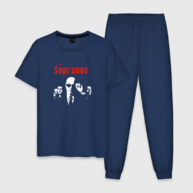Мужская пижама хлопок с принтом the Sopranos (Клан Сопрано) в Кировске, 100% хлопок | брюки и футболка прямого кроя, без карманов, на брюках мягкая резинка на поясе и по низу штанин
 | the sopranos | клан сопрано | сопрано