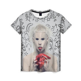 Женская футболка 3D с принтом Die Antwoord в Кировске, 100% полиэфир ( синтетическое хлопкоподобное полотно) | прямой крой, круглый вырез горловины, длина до линии бедер | 