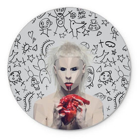 Коврик круглый с принтом Die Antwoord в Кировске, резина и полиэстер | круглая форма, изображение наносится на всю лицевую часть | 