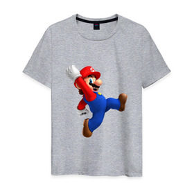 Мужская футболка хлопок с принтом Марио в Кировске, 100% хлопок | прямой крой, круглый вырез горловины, длина до линии бедер, слегка спущенное плечо. | nintendo | нинтендо
