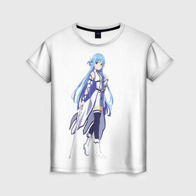 Женская футболка 3D с принтом Asada shino в Кировске, 100% полиэфир ( синтетическое хлопкоподобное полотно) | прямой крой, круглый вырез горловины, длина до линии бедер | anime | асада | мастера меча онлайн