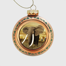 Стеклянный ёлочный шар с принтом Могучий слон в Кировске, Стекло | Диаметр: 80 мм | elephant | африка | бивни | джунгли | мамонт | савана | сафари | слон | хобот