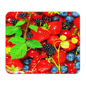 Коврик прямоугольный с принтом Ягоды в Кировске, натуральный каучук | размер 230 х 185 мм; запечатка лицевой стороны | малина | ягода | ягодка | ягодная