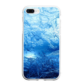 Чехол для iPhone 7Plus/8 Plus матовый с принтом Иней в Кировске, Силикон | Область печати: задняя сторона чехла, без боковых панелей | зима | иней | наледь | синий | снег