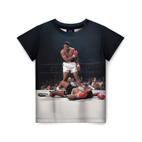 Детская футболка 3D с принтом Muhammad Ali в Кировске, 100% гипоаллергенный полиэфир | прямой крой, круглый вырез горловины, длина до линии бедер, чуть спущенное плечо, ткань немного тянется | impossible is nothing | muhammad ali | бокс | боксёр | мохаммед али | спорт
