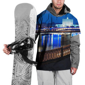 Накидка на куртку 3D с принтом Москва в Кировске, 100% полиэстер |  | Тематика изображения на принте: moscow | город | ночной | пейзаж