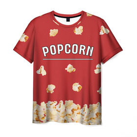Мужская футболка 3D с принтом Popcorn в Кировске, 100% полиэфир | прямой крой, круглый вырез горловины, длина до линии бедер | Тематика изображения на принте: corn | pop | корн | кукуруза | поп | попкорн