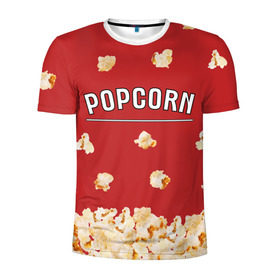 Мужская футболка 3D спортивная с принтом Popcorn в Кировске, 100% полиэстер с улучшенными характеристиками | приталенный силуэт, круглая горловина, широкие плечи, сужается к линии бедра | Тематика изображения на принте: corn | pop | корн | кукуруза | поп | попкорн