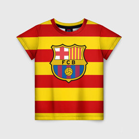 Детская футболка 3D с принтом Барселона (каталония) в Кировске, 100% гипоаллергенный полиэфир | прямой крой, круглый вырез горловины, длина до линии бедер, чуть спущенное плечо, ткань немного тянется | barca | barcelona | catalonia | барса