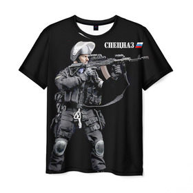 Мужская футболка 3D с принтом Спецназ 13 в Кировске, 100% полиэфир | прямой крой, круглый вырез горловины, длина до линии бедер | россия | спецназ