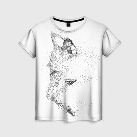 Женская футболка 3D с принтом Танцующая девушка в Кировске, 100% полиэфир ( синтетическое хлопкоподобное полотно) | прямой крой, круглый вырез горловины, длина до линии бедер | 