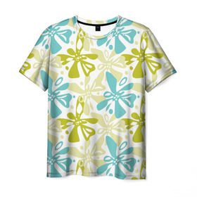 Мужская футболка 3D с принтом Гавайская в Кировске, 100% полиэфир | прямой крой, круглый вырез горловины, длина до линии бедер | гавайи | растительный орнамент | рубашка