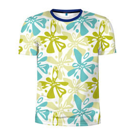 Мужская футболка 3D спортивная с принтом Гавайская в Кировске, 100% полиэстер с улучшенными характеристиками | приталенный силуэт, круглая горловина, широкие плечи, сужается к линии бедра | Тематика изображения на принте: гавайи | растительный орнамент | рубашка