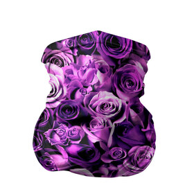 Бандана-труба 3D с принтом Цветочки в Кировске, 100% полиэстер, ткань с особыми свойствами — Activecool | плотность 150‒180 г/м2; хорошо тянется, но сохраняет форму | роза | сиреневый | фиолетовый | цветы