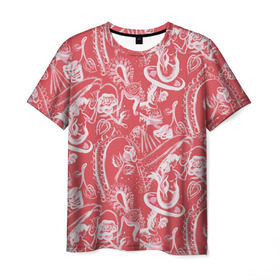 Мужская футболка 3D с принтом Гавайская 1 в Кировске, 100% полиэфир | прямой крой, круглый вырез горловины, длина до линии бедер | гавайи | растительный орнамент | рубашка
