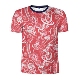 Мужская футболка 3D спортивная с принтом Гавайская 1 в Кировске, 100% полиэстер с улучшенными характеристиками | приталенный силуэт, круглая горловина, широкие плечи, сужается к линии бедра | гавайи | растительный орнамент | рубашка