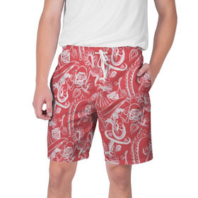 Мужские шорты 3D с принтом Гавайская 1 в Кировске,  полиэстер 100% | прямой крой, два кармана без застежек по бокам. Мягкая трикотажная резинка на поясе, внутри которой широкие завязки. Длина чуть выше колен | гавайи | растительный орнамент | рубашка