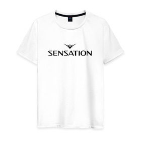 Мужская футболка хлопок с принтом Sensation в Кировске, 100% хлопок | прямой крой, круглый вырез горловины, длина до линии бедер, слегка спущенное плечо. | sensation