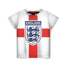 Детская футболка 3D с принтом Сборная Англии в Кировске, 100% гипоаллергенный полиэфир | прямой крой, круглый вырез горловины, длина до линии бедер, чуть спущенное плечо, ткань немного тянется | england | англия | европы | мира | футбол | чемпионат