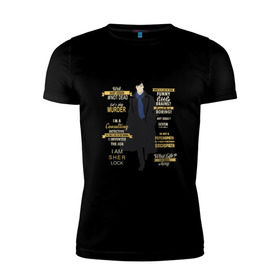 Мужская футболка премиум с принтом Шерлок в Кировске, 92% хлопок, 8% лайкра | приталенный силуэт, круглый вырез ворота, длина до линии бедра, короткий рукав | sherlock | шерлок