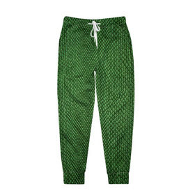 Мужские брюки 3D с принтом Snake в Кировске, 100% полиэстер | манжеты по низу, эластичный пояс регулируется шнурком, по бокам два кармана без застежек, внутренняя часть кармана из мелкой сетки | Тематика изображения на принте: зеленый | змея | кожа | текстура