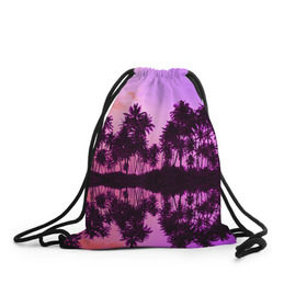 Рюкзак-мешок 3D с принтом Hawaii dream в Кировске, 100% полиэстер | плотность ткани — 200 г/м2, размер — 35 х 45 см; лямки — толстые шнурки, застежка на шнуровке, без карманов и подкладки | гавайи | закат | пляж