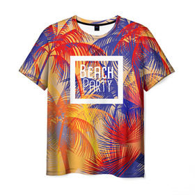 Мужская футболка 3D с принтом Beach Party в Кировске, 100% полиэфир | прямой крой, круглый вырез горловины, длина до линии бедер | beach | party | summer | trend | вечеринка | лето | популярное | тренд | хит