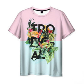 Мужская футболка 3D с принтом Tropical в Кировске, 100% полиэфир | прямой крой, круглый вырез горловины, длина до линии бедер | beach | party | summer | swag | trend | вечеринка | лето | популярное | сваг | свег | тренд | хит