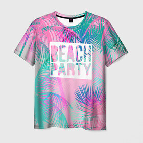 Мужская футболка 3D с принтом Beach Party 2 в Кировске, 100% полиэфир | прямой крой, круглый вырез горловины, длина до линии бедер | beach | party | summer | swag | trend | вечеринка | лето | популярное | сваг | свег | тренд | хит