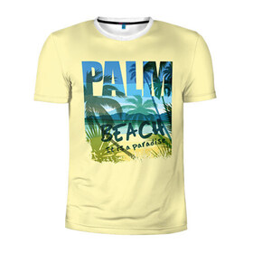 Мужская футболка 3D спортивная с принтом Palm beach в Кировске, 100% полиэстер с улучшенными характеристиками | приталенный силуэт, круглая горловина, широкие плечи, сужается к линии бедра | beach | party | summer | swag | trend | вечеринка | лето | популярное | сваг | свег | тренд | хит